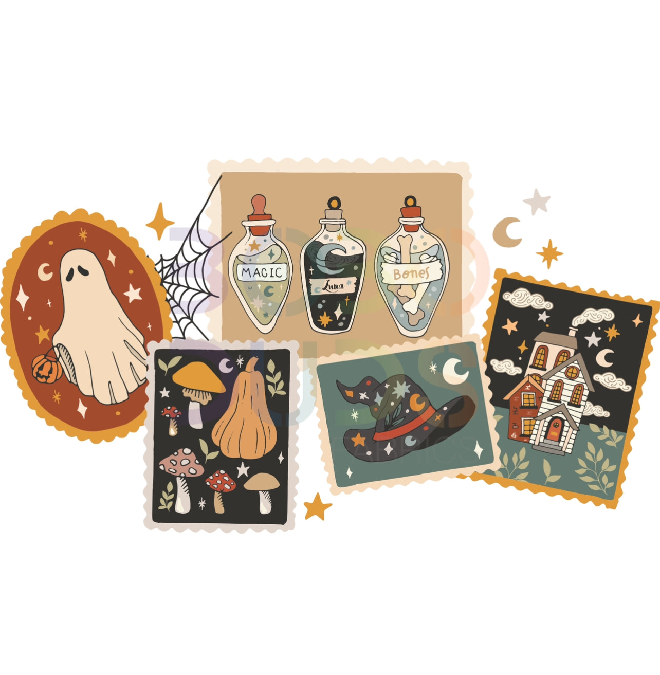 Halloween stamps2 (PNG Transfer)