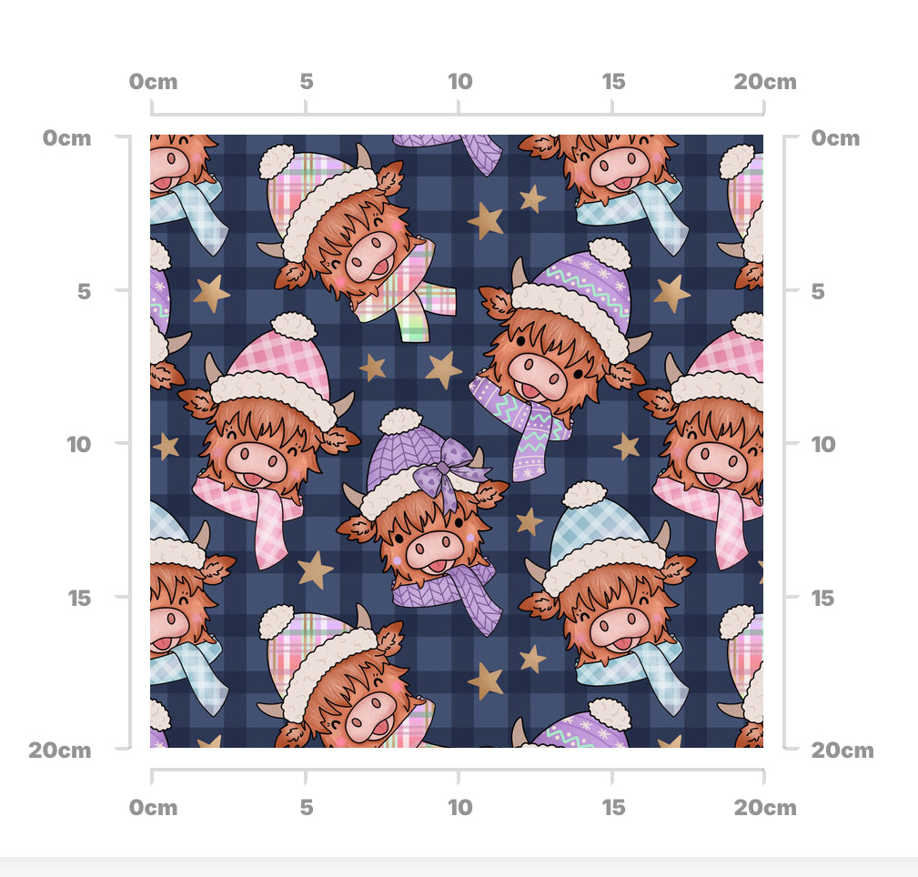 Highland cows hats and scarves (girls)