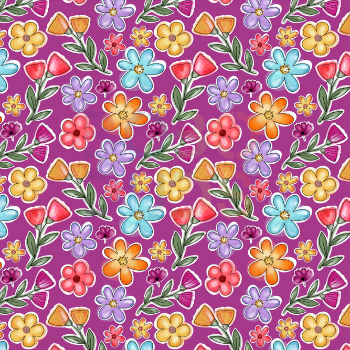 Pretty painted floral plum