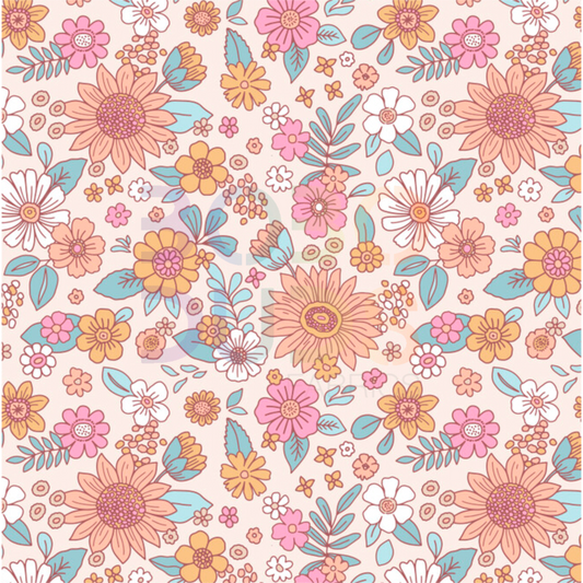 Groovy flowers white