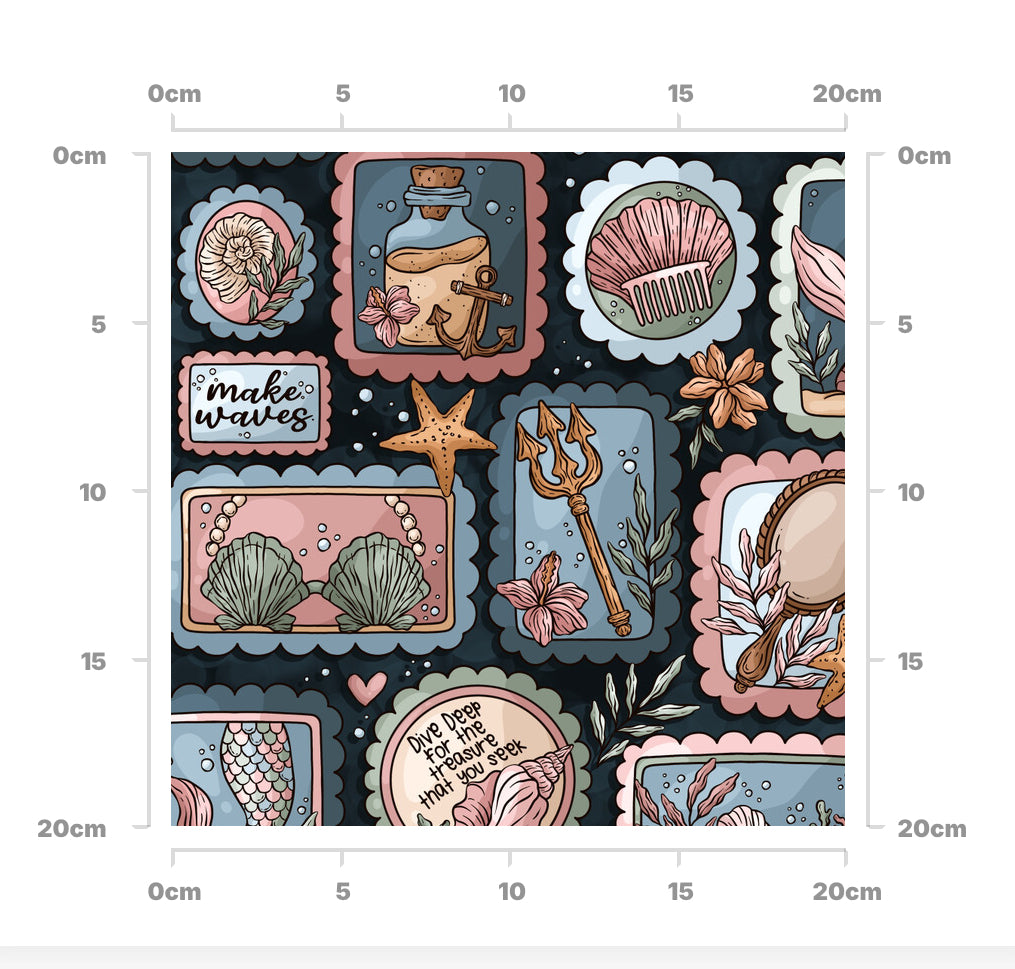 Mermaid stamps muted