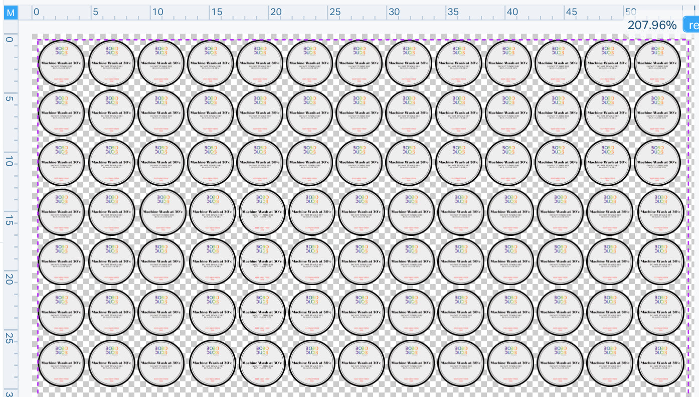 Custom care label PNG Transfer (56cm x 40cm sheet)