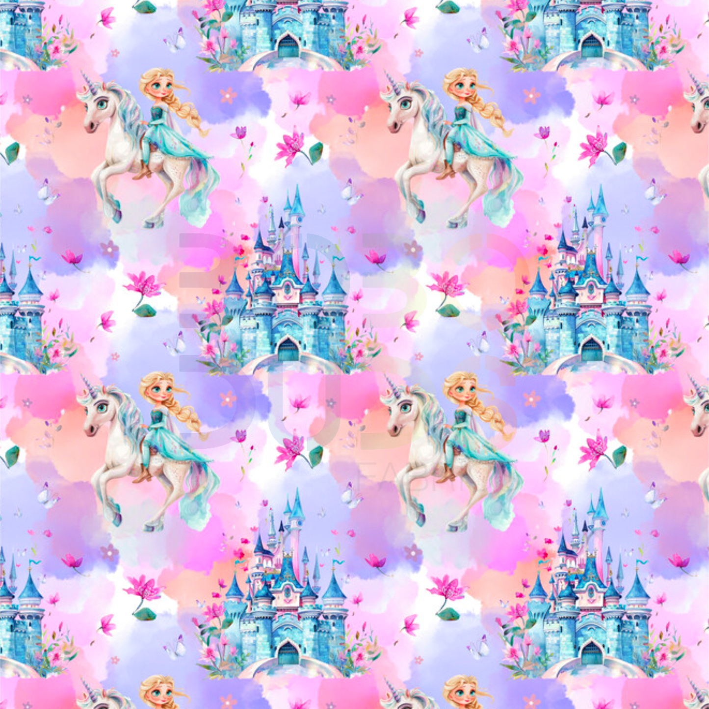 Princess and her unicorn (pastel)