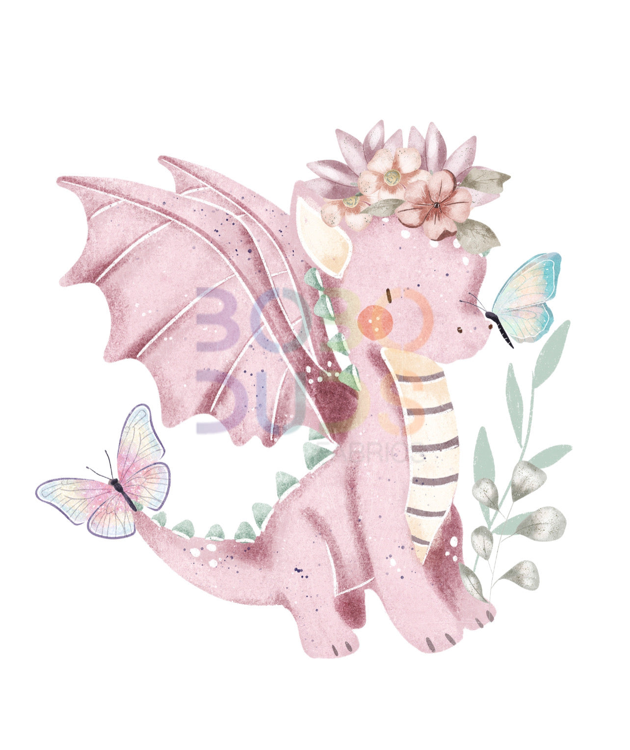 Floral dragon PNG Transfer