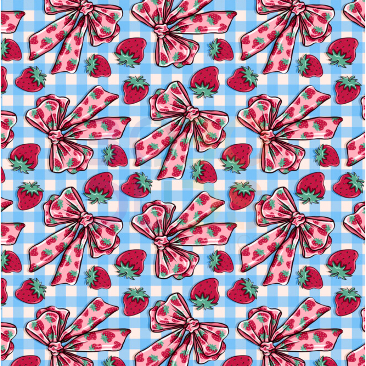 Strawberry bows (gingham)