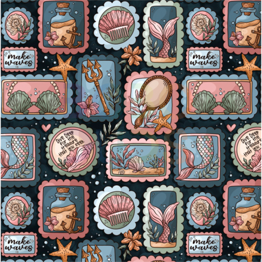 Mermaid stamps muted