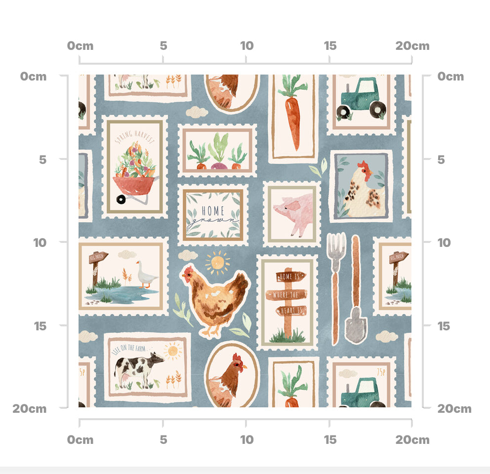Farm life stamps (slate)