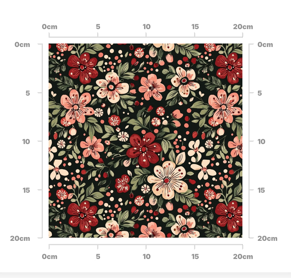 Christmas retro flowers