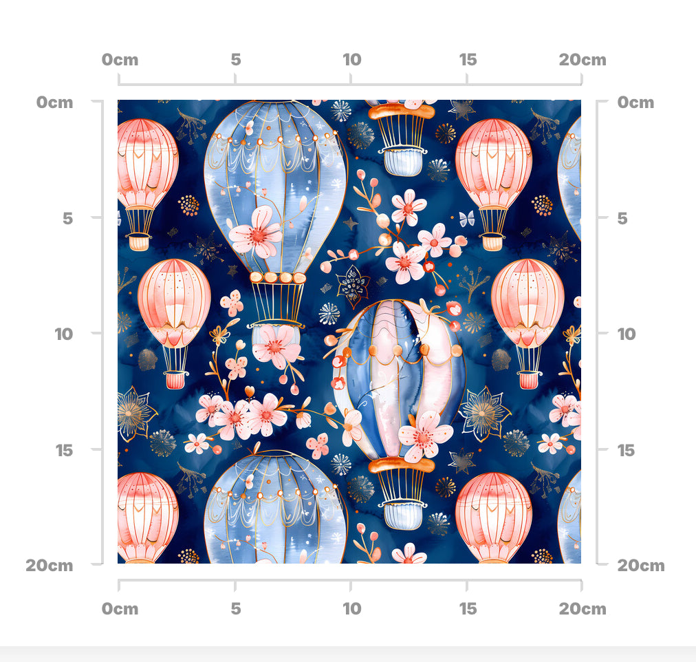 Floral balloons (navy)