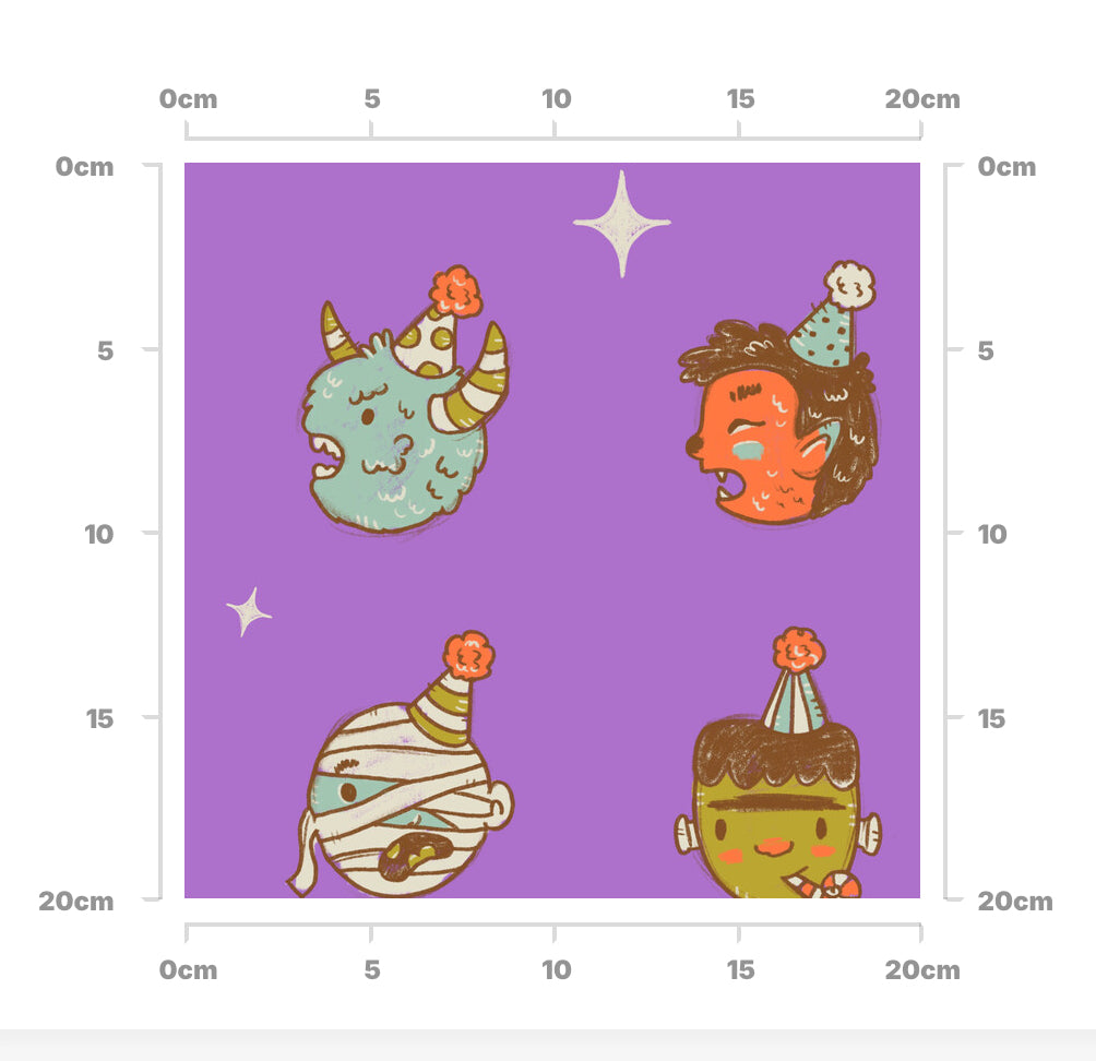 Cute monsters (purple)