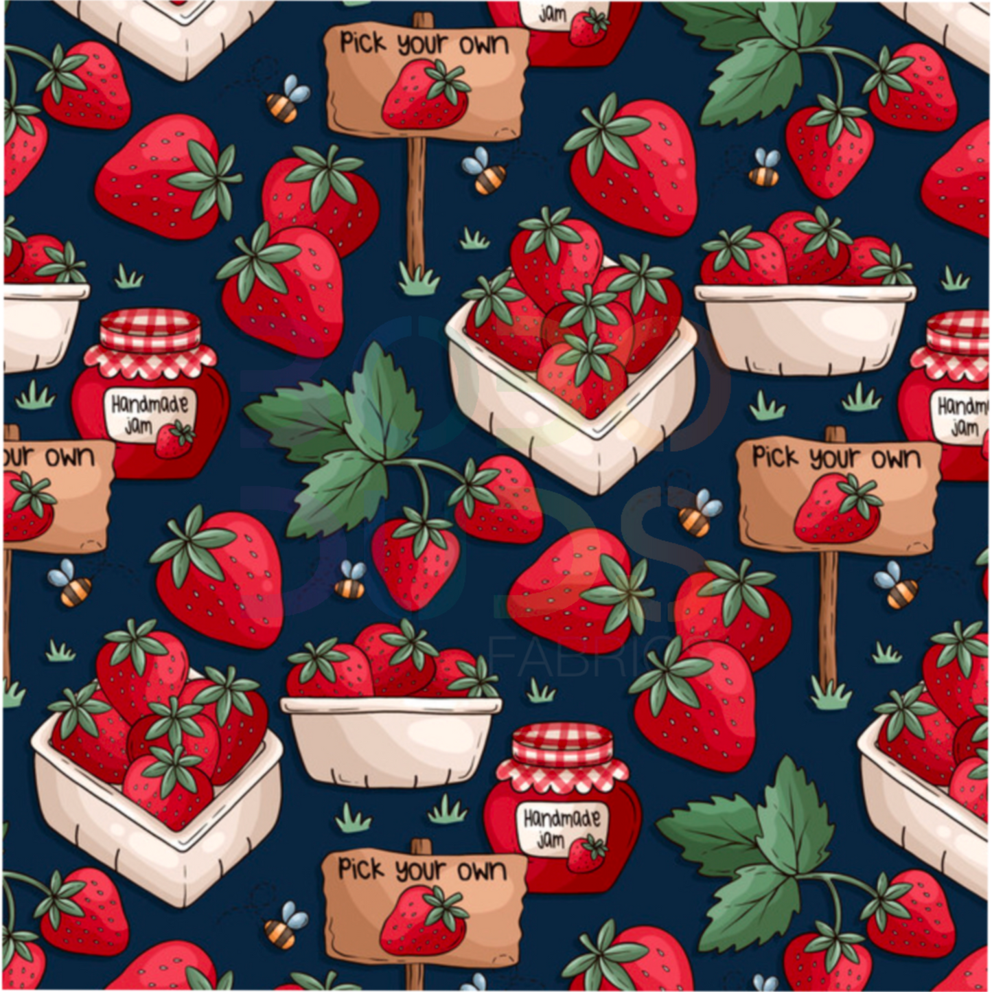 Strawberry picking (navy)