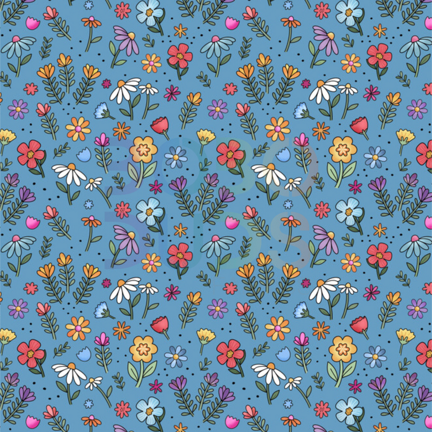 Denim ditsy floral