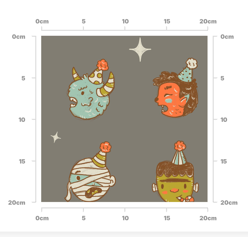 Cute monsters (grey)