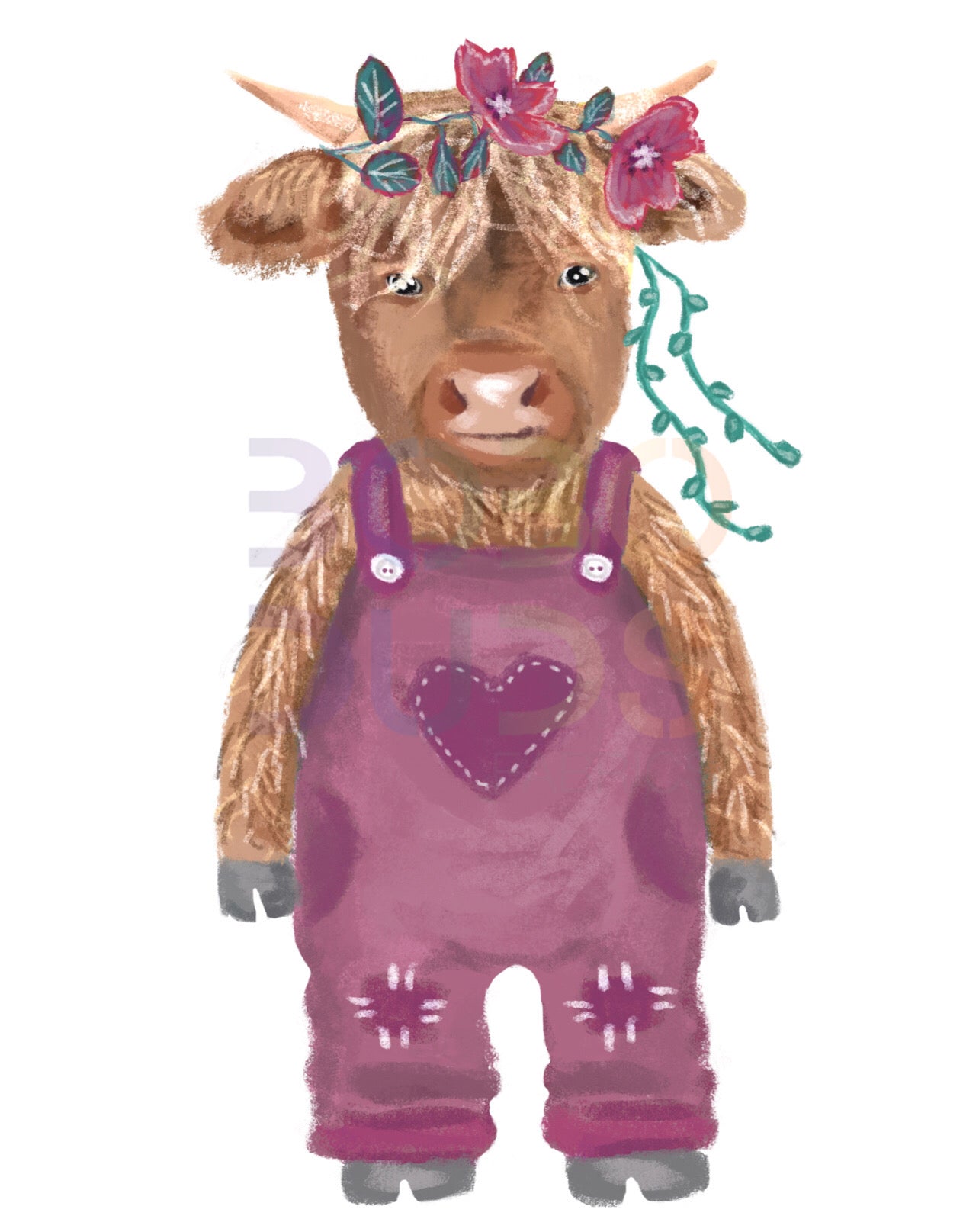 Girl highland cow (PNG Transfer)