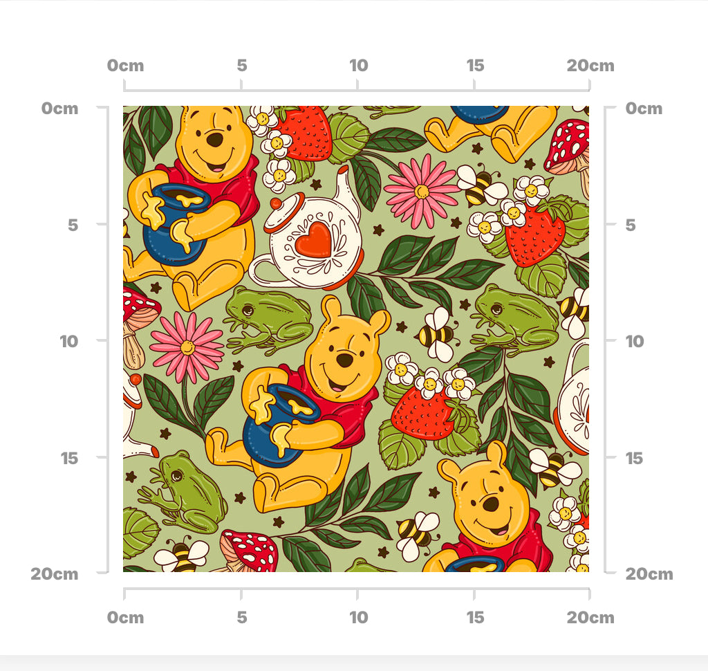 Pooh tea party (green)