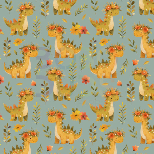 Floral Dinos (blue)
