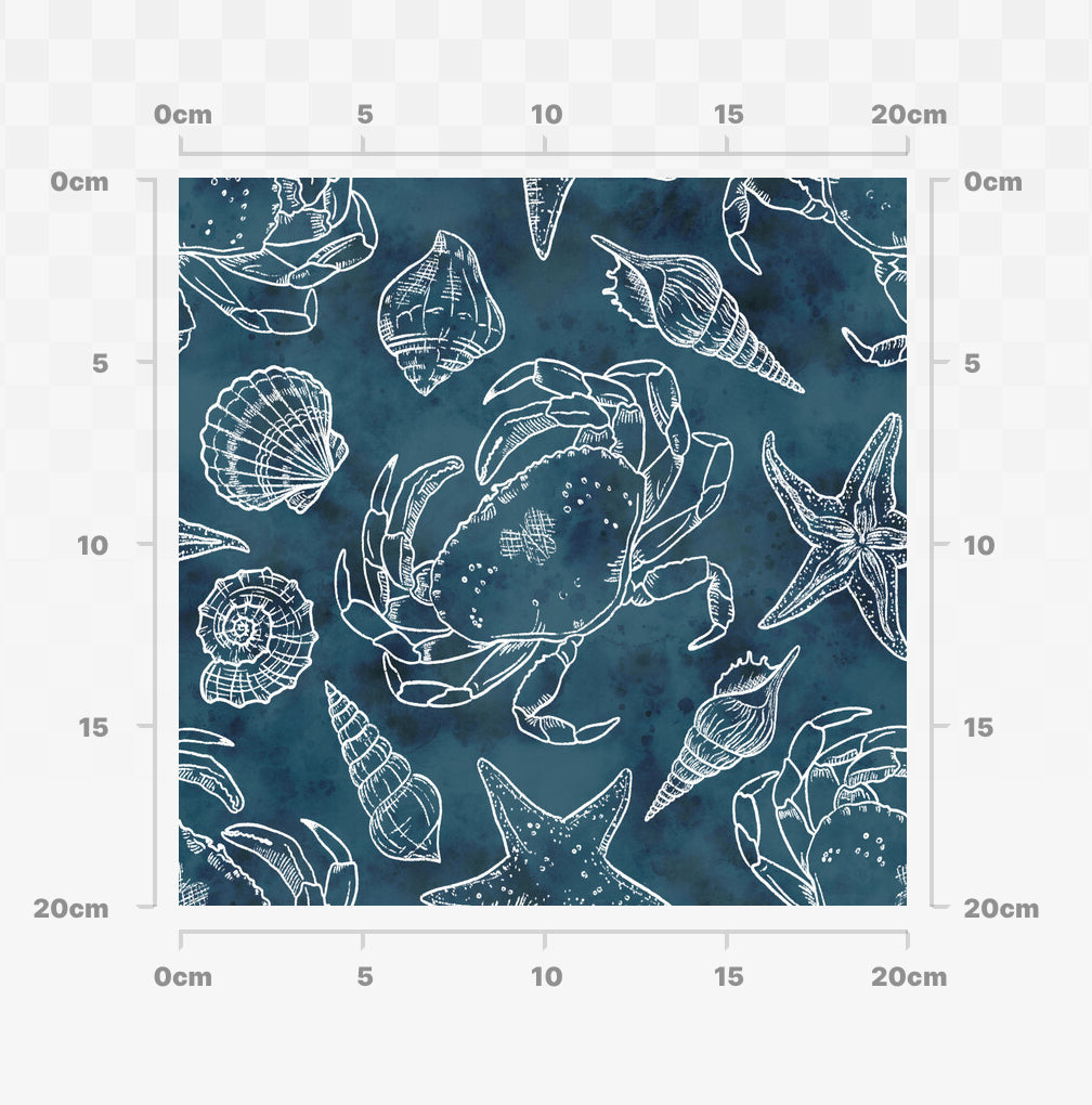 Crab and shells (outline)