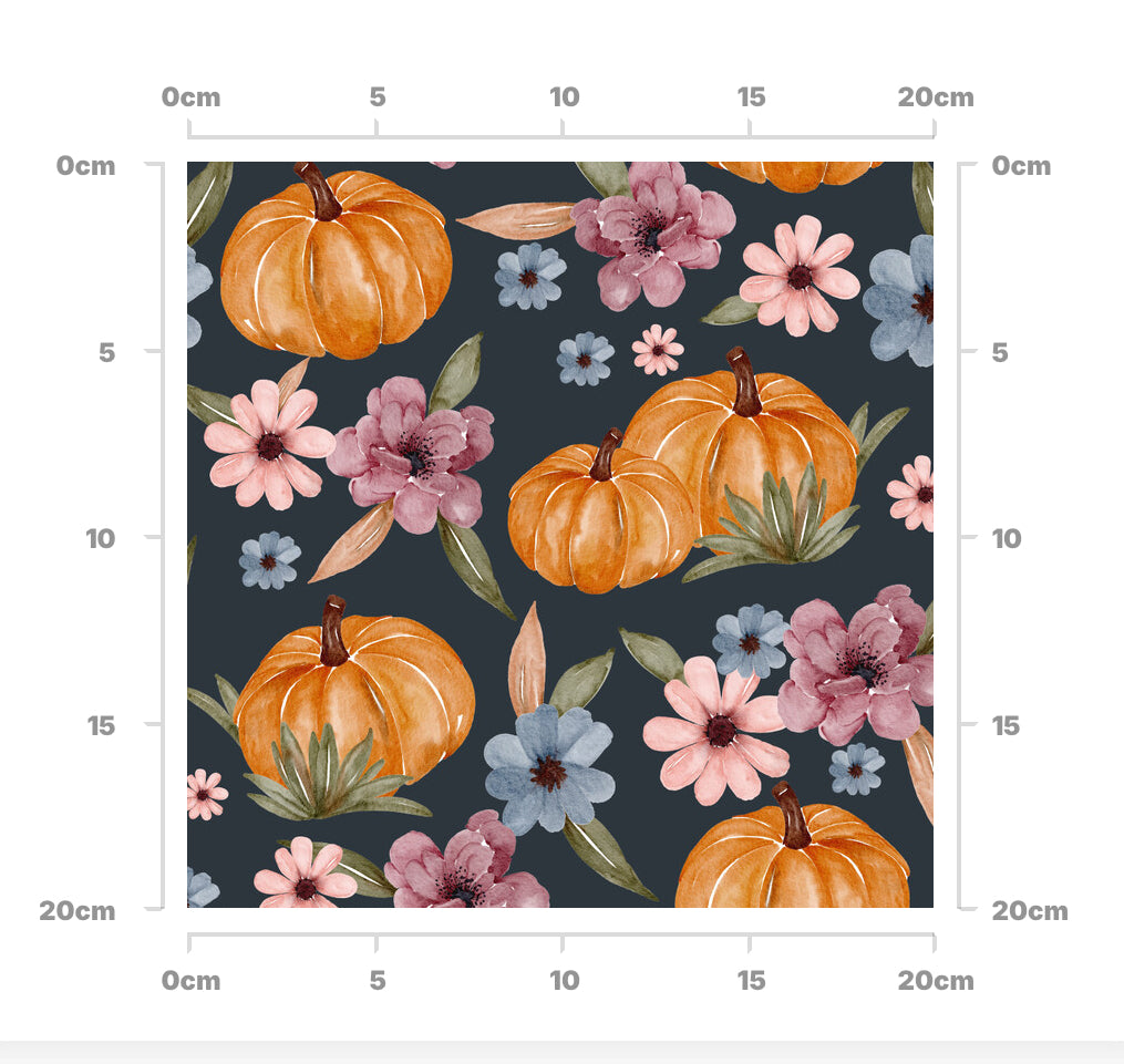 Pumpkins and flowers
