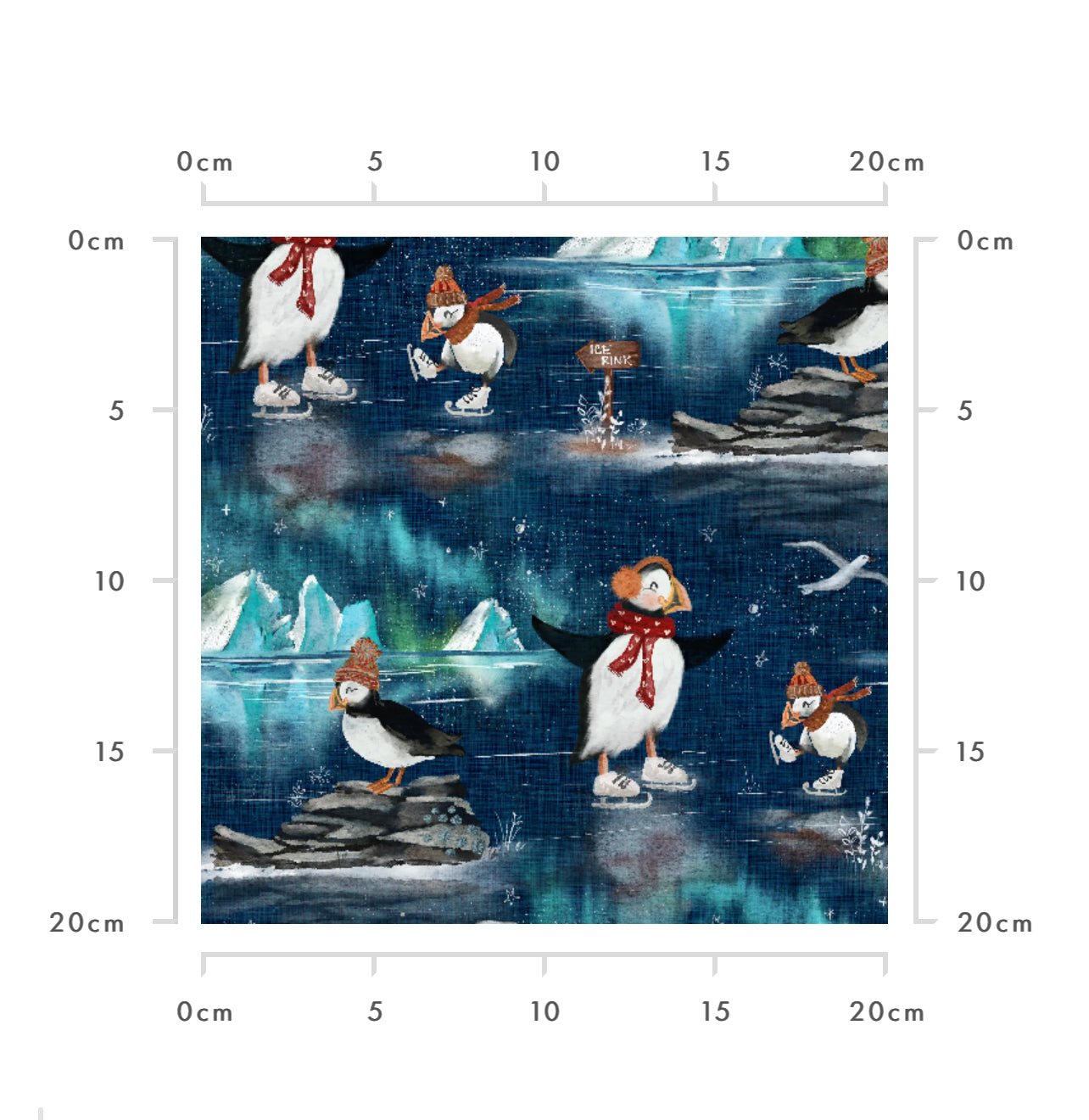 Puffins ice skating