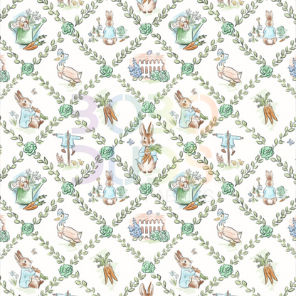 Rabbits garden green