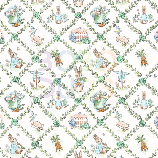 Rabbits garden green