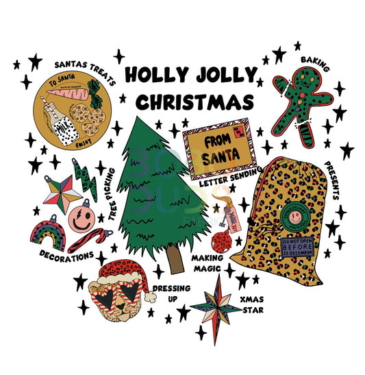 Holly jolly Christmas PNG Transfer