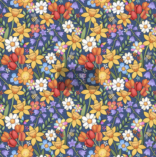 Spring floral (navy)