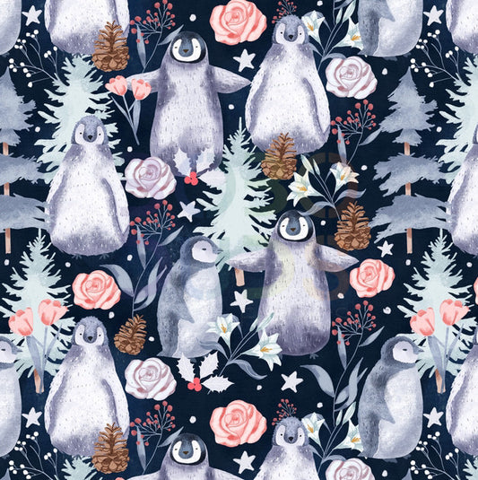 Penguins and flowers