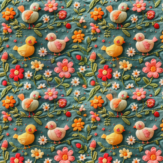Embroidery chicks