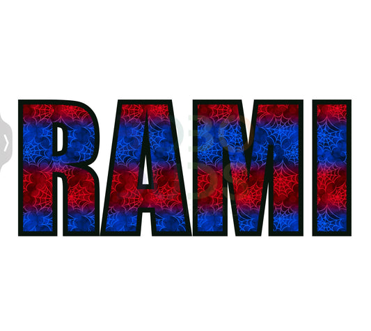 Spidey web personalised name (PNG Transfer)