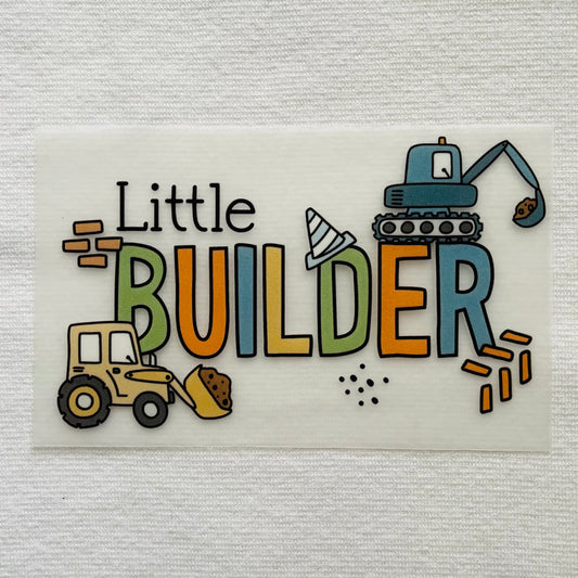 Little builder 12cm wide transfer (instock)