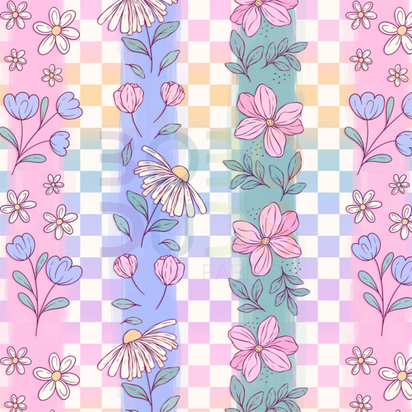 Flowery stripes pastel