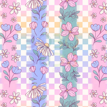 Flowery stripes pastel