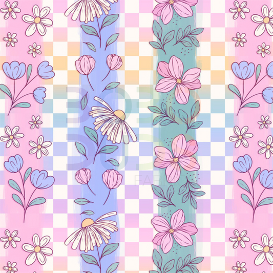 Flowery stripes pastel