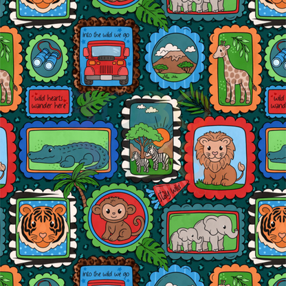 Bright safari stamps
