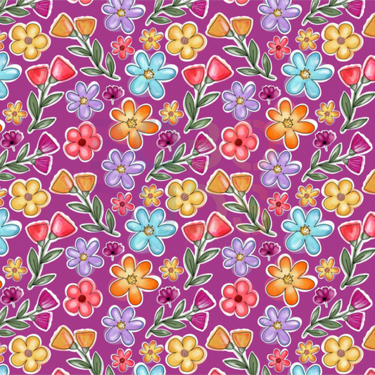 Pretty painted floral plum