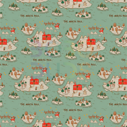 North Pole map (blue)