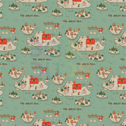 North Pole map (blue)