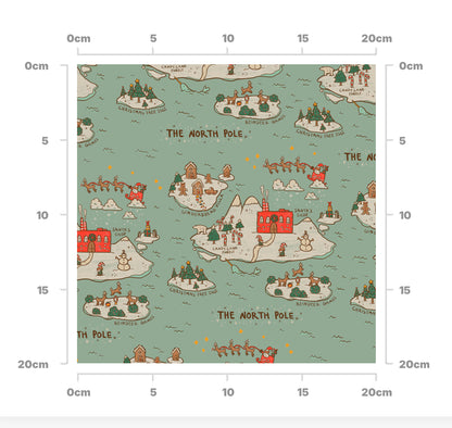 North Pole map (blue)