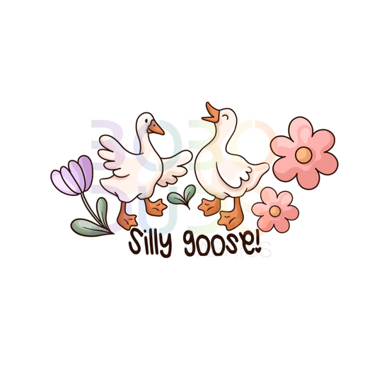 Silly goose floral (PNG Transfer)
