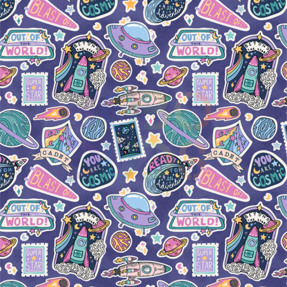 Space stickers indigo