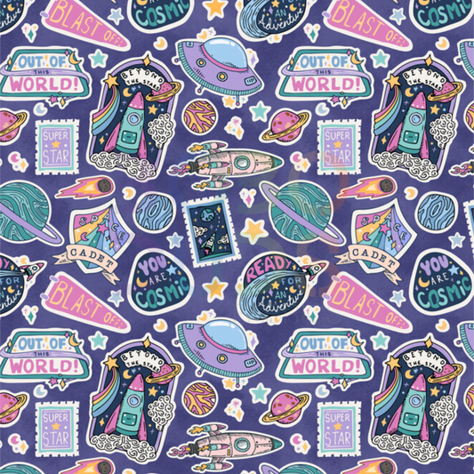 Space stickers indigo