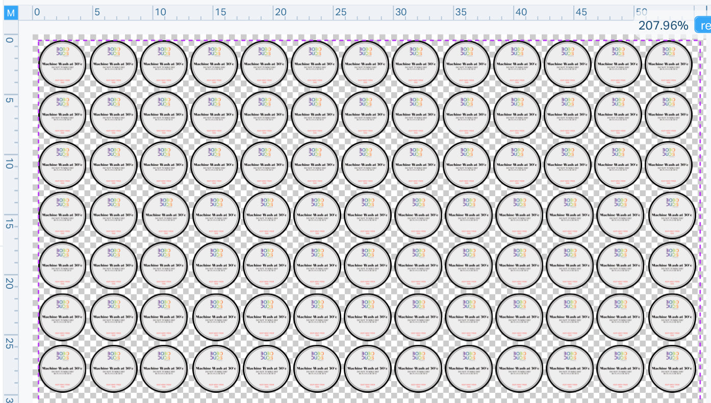 Custom care label PNG Transfer (56cm x 40cm sheet)