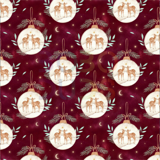Winter fawn baubles (Ruby)