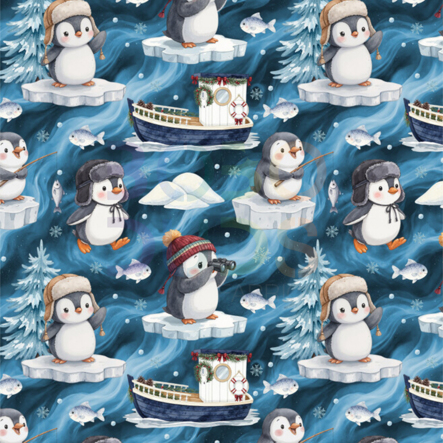 Penguins at sea
