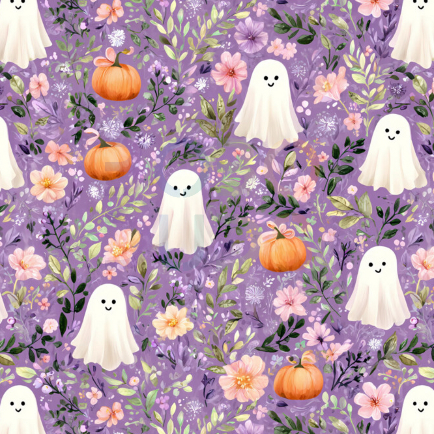 Purple floral ghosts