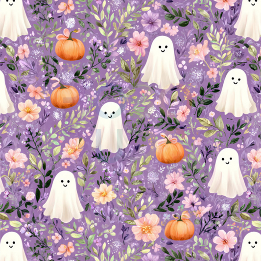 Purple floral ghosts