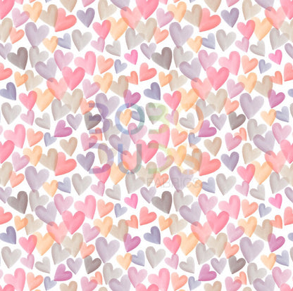 Watercolour coloured hearts