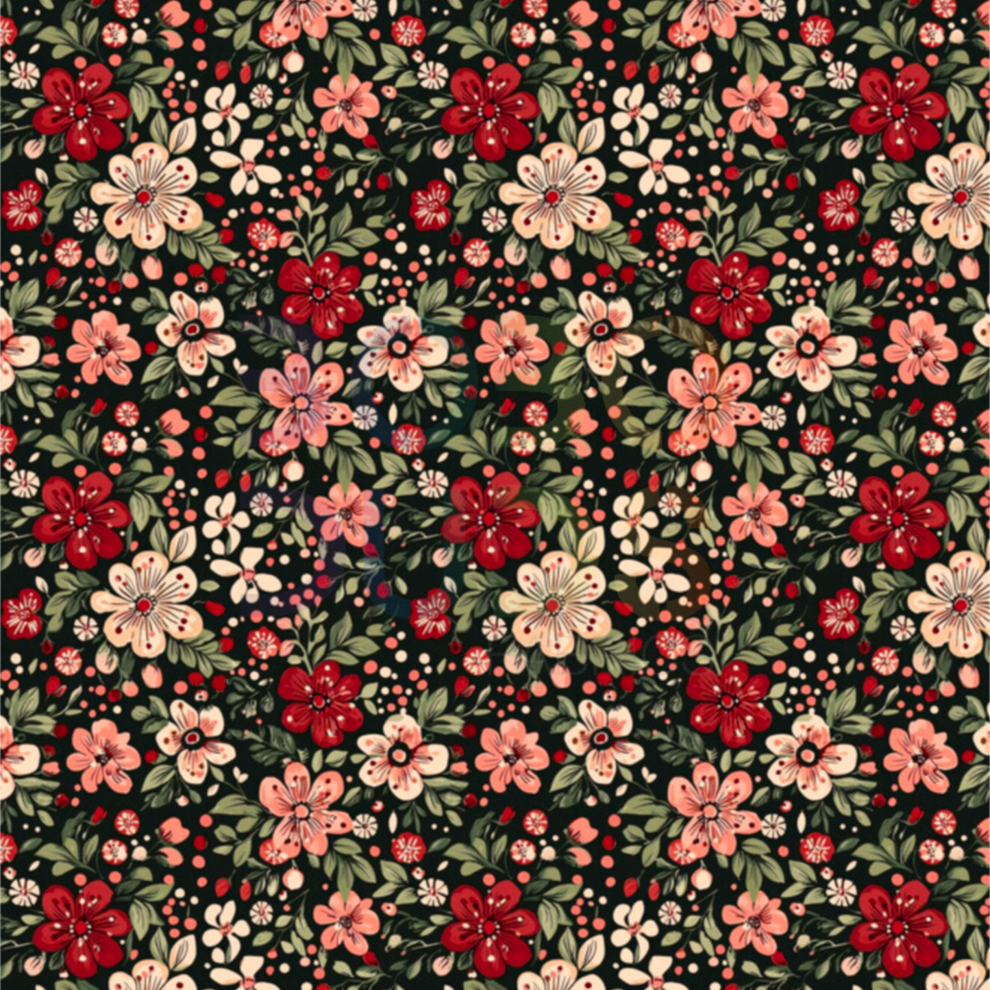 Christmas retro flowers