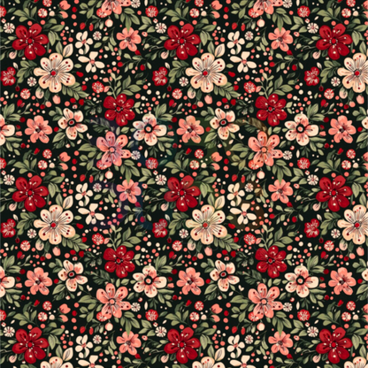 Christmas retro flowers